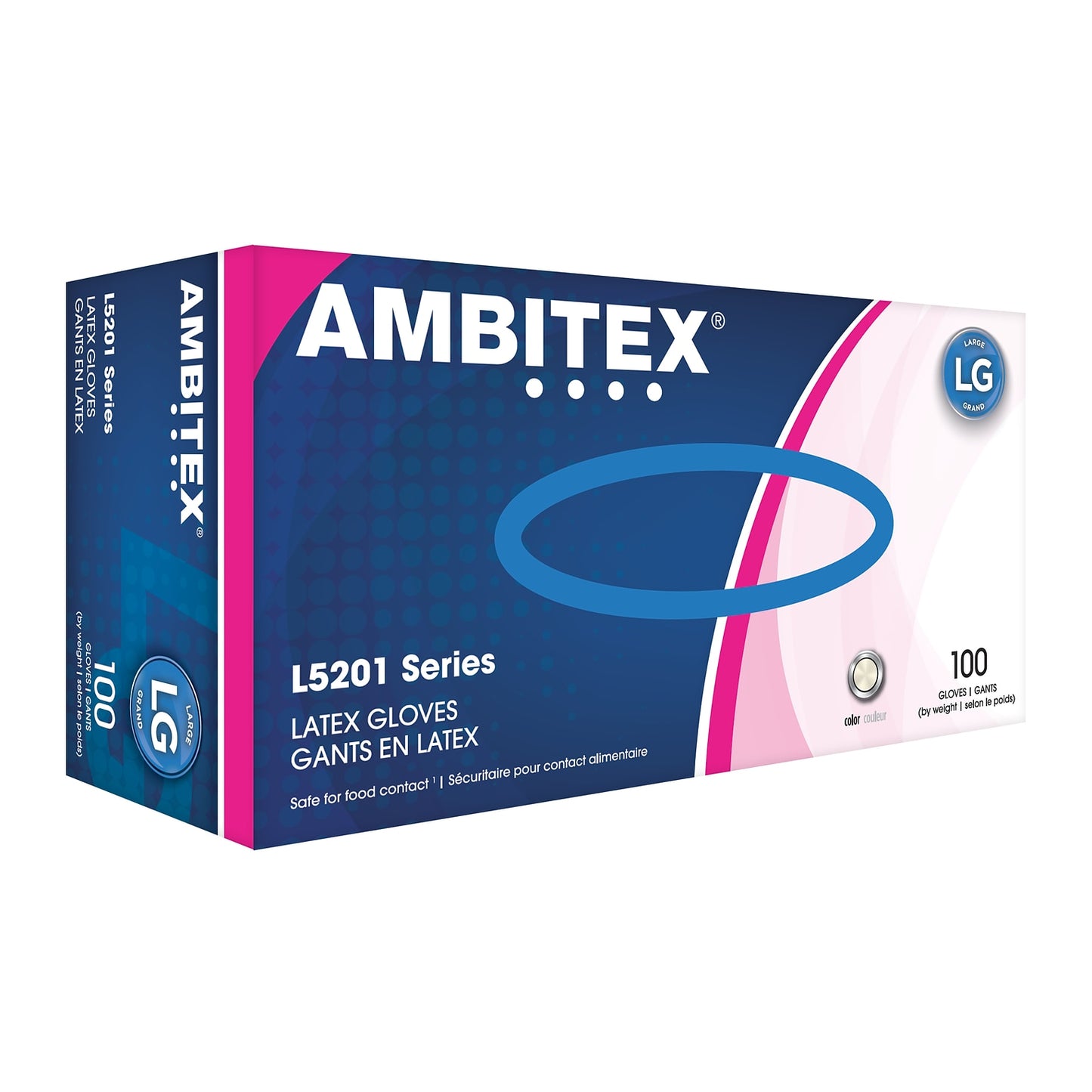 Ambitex L5201 Series Powder- Latex Gloves,100/Box