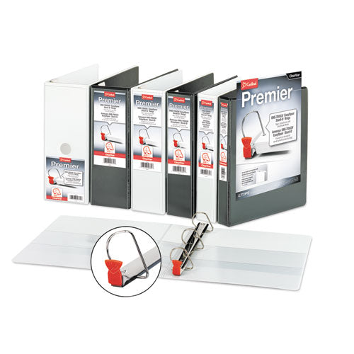 Premier Easy Open Clearvue Locking Slant-d Ring Binder, 3 Rings, 5" Capacity, 11 X 8.5, White