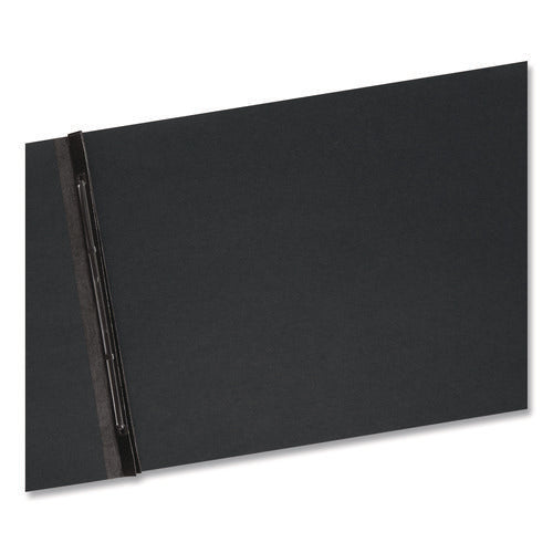 Prong Fastener Premium Pressboard Report Cover, Two-piece Prong Fastener, 3" Capacity, 11 X 17, Black/black