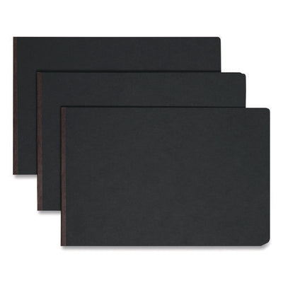 Prong Fastener Pressboard Report Cover, Two-piece Prong Fastener, 3" Capacity, 11 X 17, Black/black