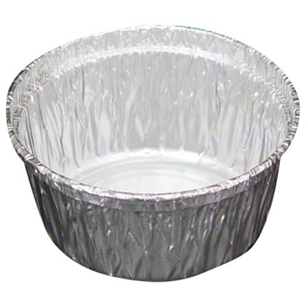 Aluminum Take-Out Container, 4 oz, 2.94" Diameter x 1.66"h, Silver, 1,000/Carton