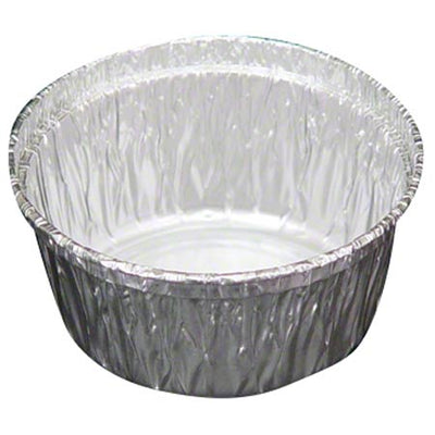 Aluminum Take-Out Container, 4 oz, 2.94" Diameter x 1.66"h, Silver, 1,000/Carton