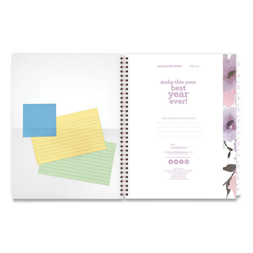 Mina Weekly/monthly Planner, Main Floral Artwork, 11 X 8.5, White/violet/peach Cover, 12-month (jan To Dec): 2023