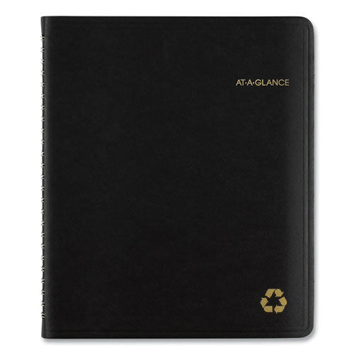 Recycled Weekly Vertical-column Format Appointment Book, 8.75 X 7, Black Cover, 12-month (jan To Dec): 2023