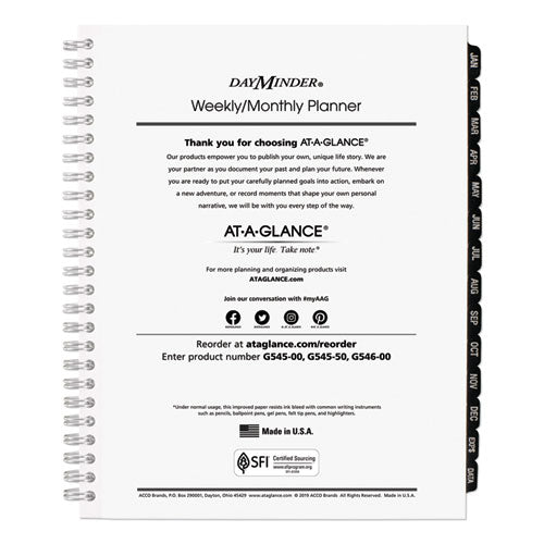 Dayminder Executive Weekly/monthly Refill, 8.75 X 7, White Sheets, 12-month (jan To Dec): 2023