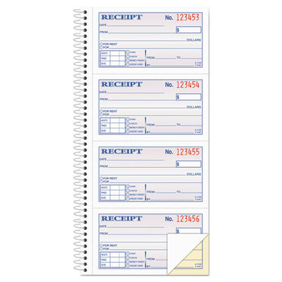 2-part Receipt Book, Two-part Carbonless, 4.75 X 2.75, 4 Forms/sheet, 200 Forms Total