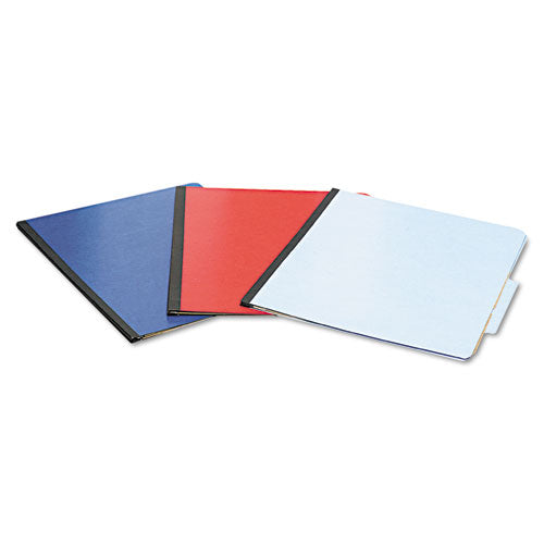 Colorlife Presstex Classification Folders, 3" Expansion, 2 Dividers, 6 Fasteners, Letter Size, Executive Red Exterior, 10/box