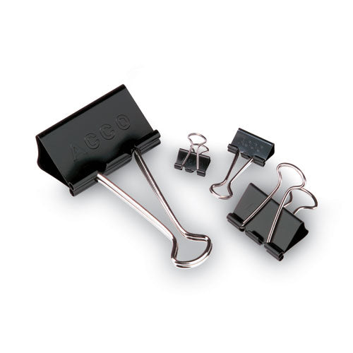Binder Clips, Mini, Black/silver, Dozen