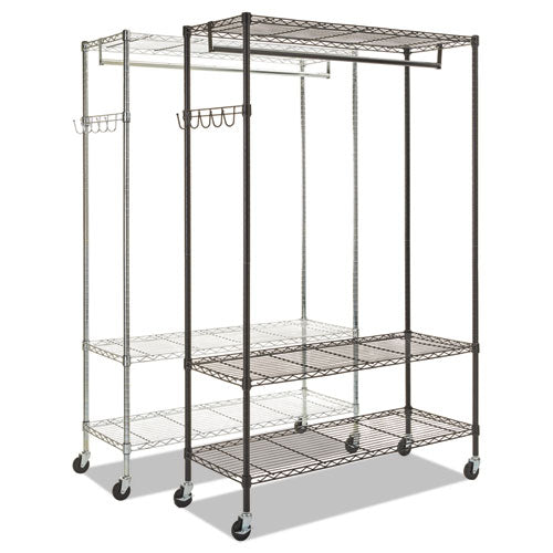 Wire Shelving Garment Rack, 30 Garments, 36w X 18d X 75h, Silver