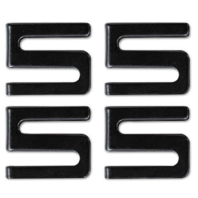 Wire Shelving S Hooks, Metal, Black, 4 Hooks/pack