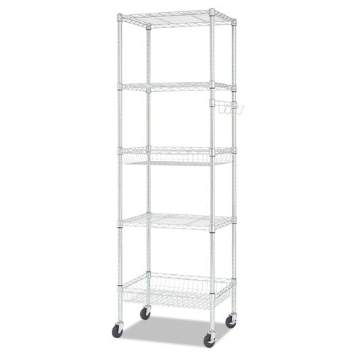 Nsf Certified 6-shelf Wire Shelving Kit, 48w X 18d X 72h, Silver