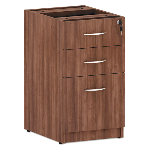Alera Valencia Series Full Pedestal File, Left/right, 3-drawer: Box/box/file, Legal/letter, Modern Walnut,15.63 X 20.5 X 28.5