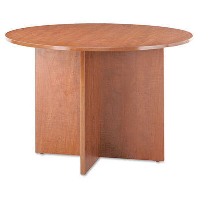 Alera Valencia Round Conference Table With Legs, 42" Diameter X 29.5h, Medium Cherry