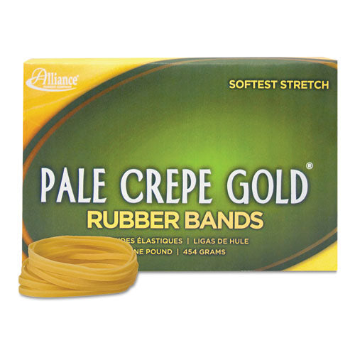 Pale Crepe Gold Rubber Bands, Size 19, 0.04" Gauge, Golden Crepe, 1 Lb Box, 1,890/box