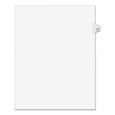Preprinted Legal Exhibit Side Tab Index Dividers, Avery Style, 10-tab, 55, 11 X 8.5, White, 25/pack, (1055)