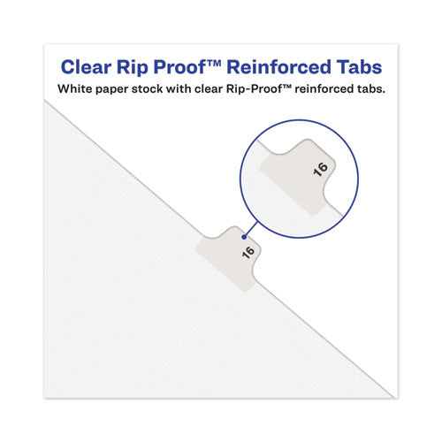 Avery-style Preprinted Legal Bottom Tab Dividers, 26-tab, Exhibit U, 11 X 8.5, White, 25/pack