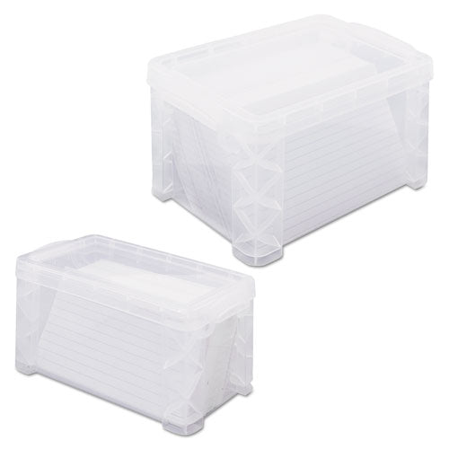 Super Stacker Storage Boxes, Holds 400 3 X 5 Cards, 6.25 X 3.88 X 3.5, Plastic, Clear
