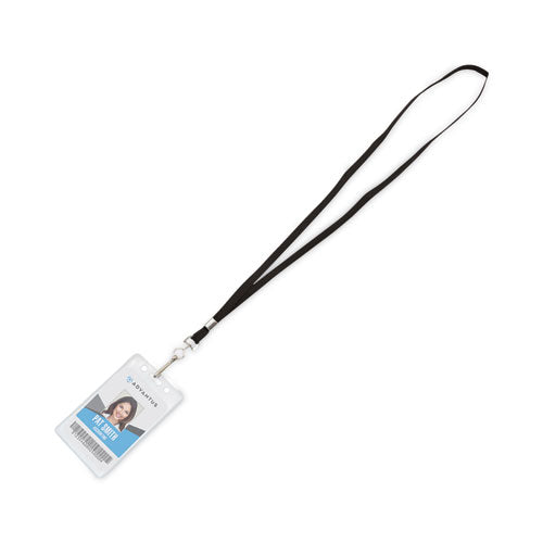 Deluxe Lanyards, Metal J-hook Fastener, 36" Long, Black, 24/box