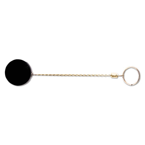 Heavy-duty Retractable Id Card Reel, 18.5" Extension, Black/chrome, 6/pack