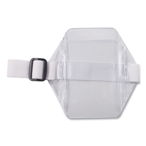Arm Badge Holders, Vertical, Textured Clear 5" X 5" Holder, 2.5" X 4" Insert, 12/pack