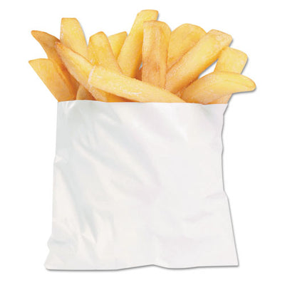 French Fry Bags, 4.5" X 3.5", White, 2,000/carton