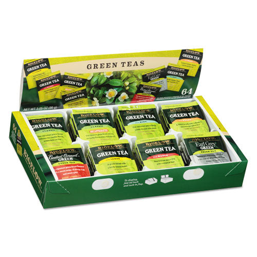 Green Tea Assortment, Tea Bags, 64/box, 6 Boxes/carton