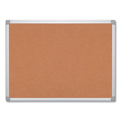 Earth Cork Board, 72 X 48, Natural Surface, Silver Aluminum Frame
