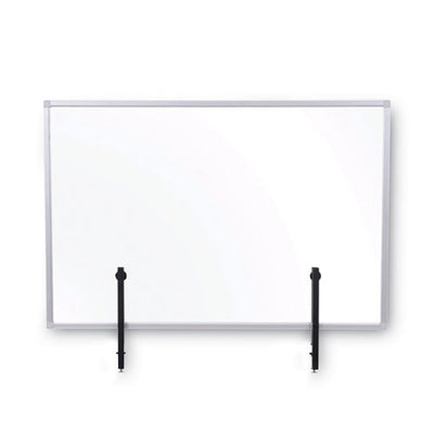 Protector Series Glass Aluminum Desktop Divider, 35.4 X 0.16 X 23.6, Clear