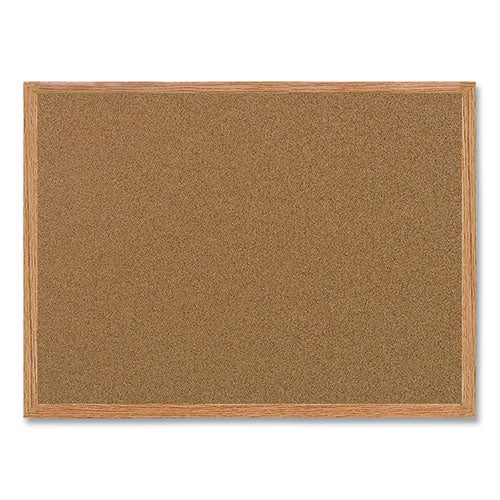 Value Cork Bulletin Board With Oak Frame, 24 X 36, Natural Surface, Oak Frame
