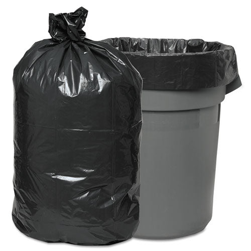 Low-density Waste Can Liners, 60 Gal, 0.65 Mil, 38" X 58", Black, 25 Bags/roll, 4 Rolls/carton