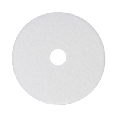 Polishing Floor Pads, 14" Diameter, White, 5/carton