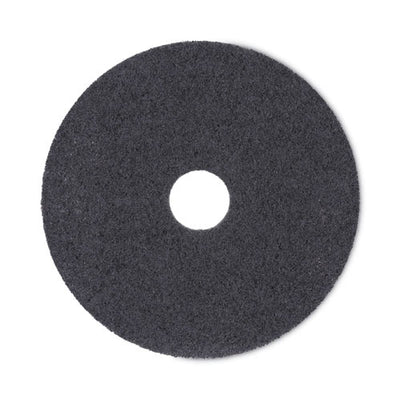 High Performance Stripping Floor Pads, 17" Diameter, Black, 5/carton