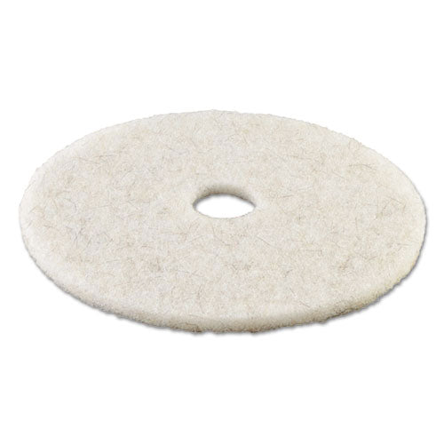 Natural Burnishing Floor Pads, 19" Diameter, White, 5/carton