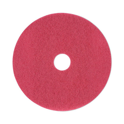 Buffing Floor Pads, 19" Diameter, Red, 5/carton