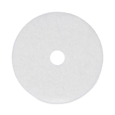 Polishing Floor Pads, 20" Diameter, White, 5/carton