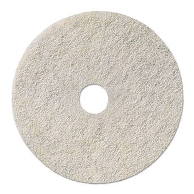 Natural Burnishing Floor Pads, 21" Diameter, White, 5/carton