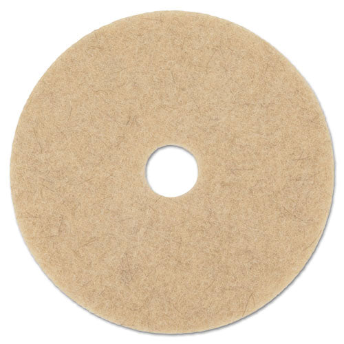 Natural Hog Hair Burnishing Floor Pads, 21" Diameter, Tan, 5/carton