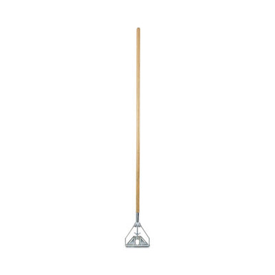 Screw Clamp Metal Head Wooden Mop Handle, #20+, 1.13" Dia X 63", Natural