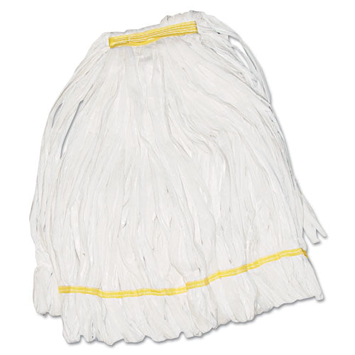 Mop Head, Looped, Enviro Clean With Tailband, Large, White, 12/carton