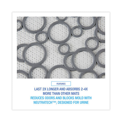 Commode Mat 2.0, Rubber, 22.88 X 22, Gray/white, 6/carton
