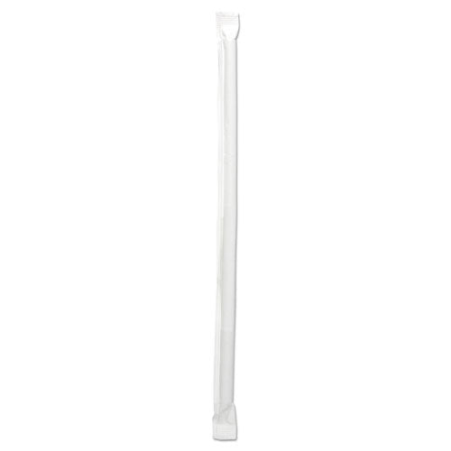 Wrapped Jumbo Straws, 7.75", Polypropylene, Black, 250/pack, 50 Packs/carton
