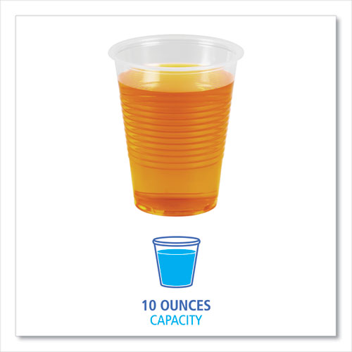 Translucent Plastic Cold Cups, 10 Oz, Polypropylene, 100/pack