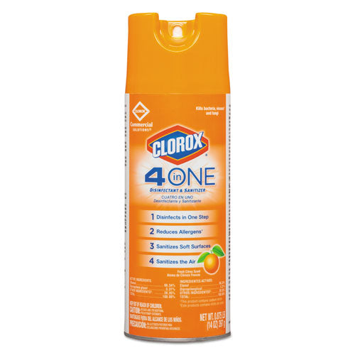 4-in-one Disinfectant And Sanitizer, Citrus, 14 Oz Aerosol Spray, 12/carton