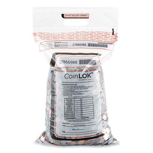 Coin Bag, Plastic, 14.5 X 25, Clear, 50/pack