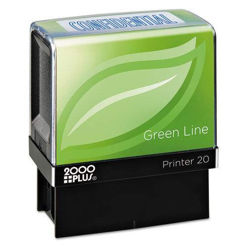 Green Line Message Stamp, Paid, 1.5 X 0.56, Red