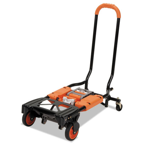 2-in-1 Multi-position Hand Truck And Cart, 300 Lbs, 16.63 X 12.75 X 49.25, Black/blue/green