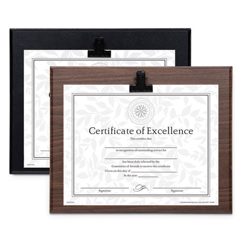 Plaque With Metal Clip, Wood, 8.5 X 11 Insert, Walnut