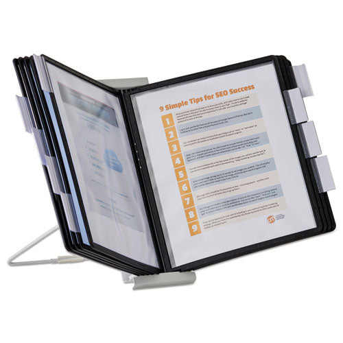 Instaview Expandable Desktop Reference System, 10 Panels, Black Borders