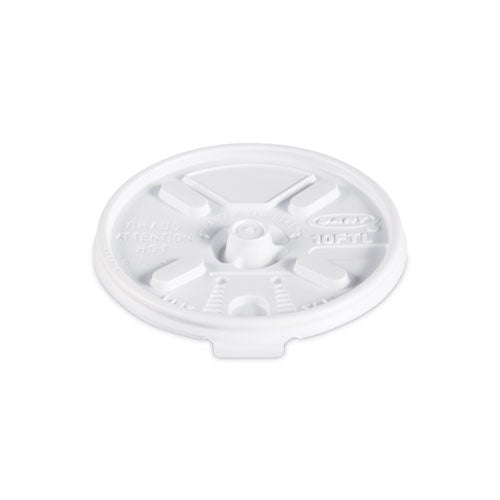 Lift N' Lock Plastic Hot Cup Lids, Fits 10 Oz Cups, White, 1,000/carton