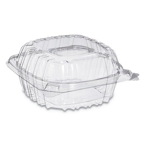 Clearseal Hinged-lid Plastic Containers, 8.3 X 8.3 X 3, Clear, Plastic, 250/carton